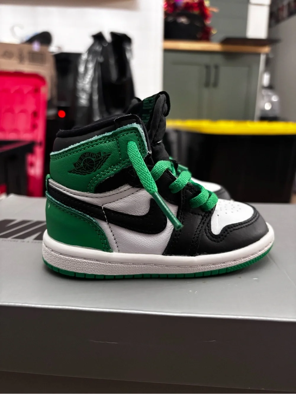 Nike Kids Sneakers Black White Green High-Top